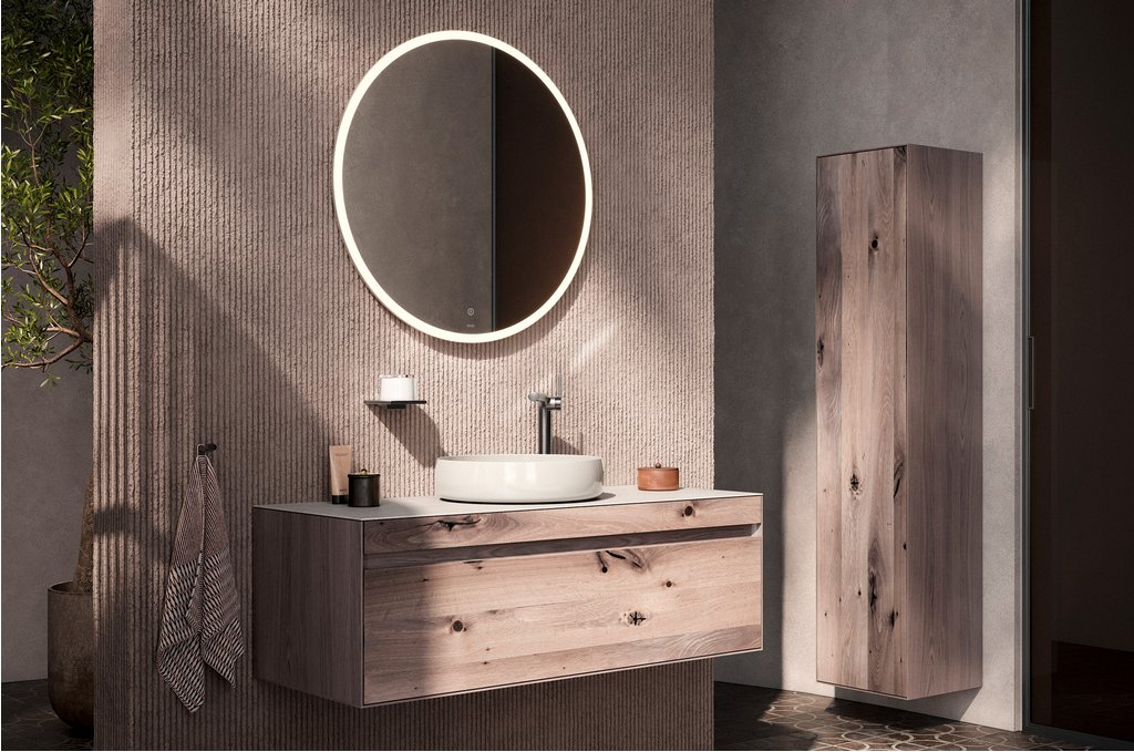 Waschtisch der Kollektion Edition Lignatur Art von Keuco und Team 7 in Wild White Oak